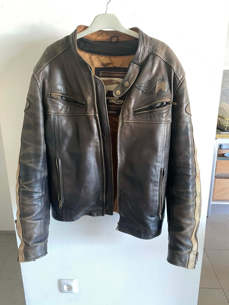 Blouson marron vieilli cuir
